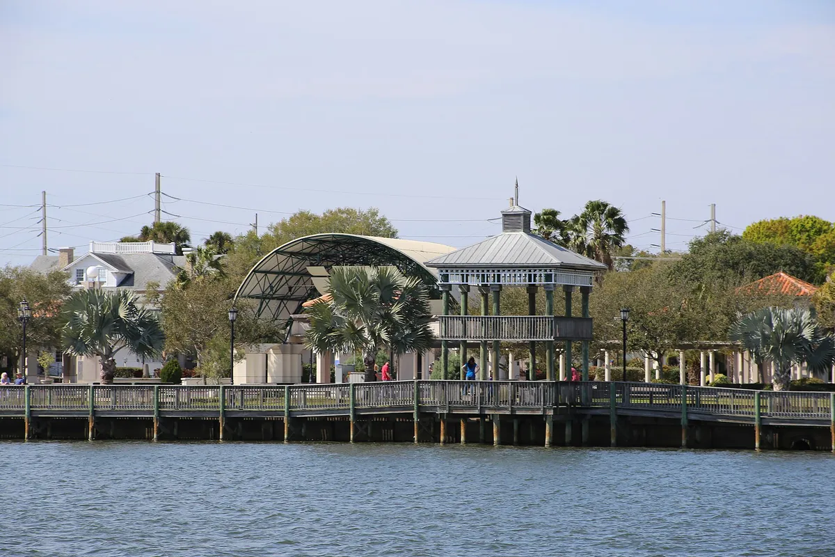 Cocoa Riverfront Park and its boardwalk on the Indian River