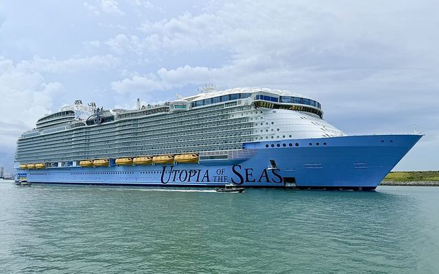 Utopia of the Seas in the Port Canaveral channel
